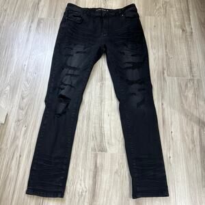 Foreign local 1.5 Distressed Straight leg Black Jeans size W38 L32